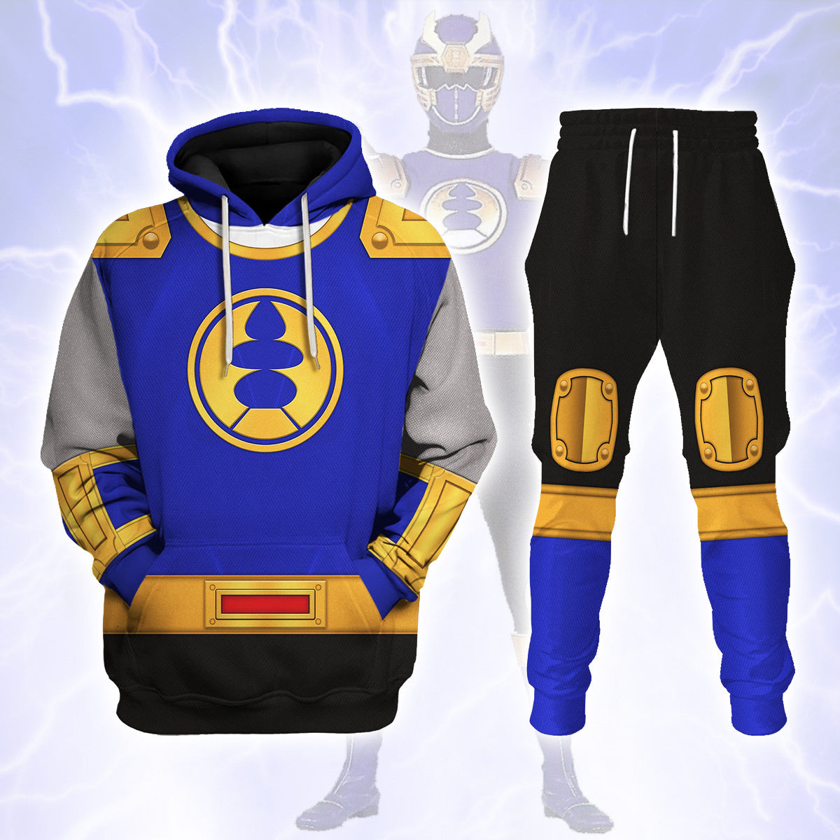 Power Rangers Ninja Storm Navy Thunder Ranger Hoodies Sweatshirt T-shirt Hawaiian Tracksuit - Stormmerch Exclusive
