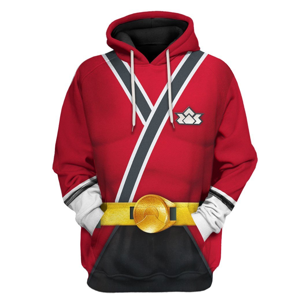Power Rangers Samurai Red Costume Hoodie Sweatshirt T-Shirt Sweatpants Tracksuit - Stormmerch Exclusive