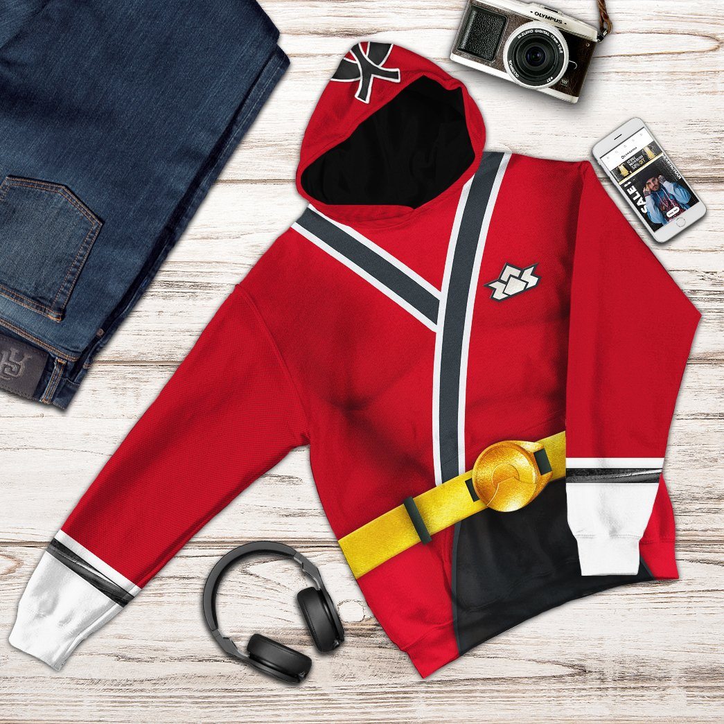 Power Rangers Samurai Red Costume Hoodie Sweatshirt T-Shirt Sweatpants Tracksuit - Stormmerch Exclusive