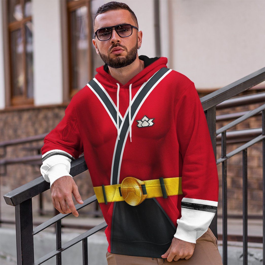 Power Rangers Samurai Red Costume Hoodie Sweatshirt T-Shirt Sweatpants Tracksuit - Stormmerch Exclusive