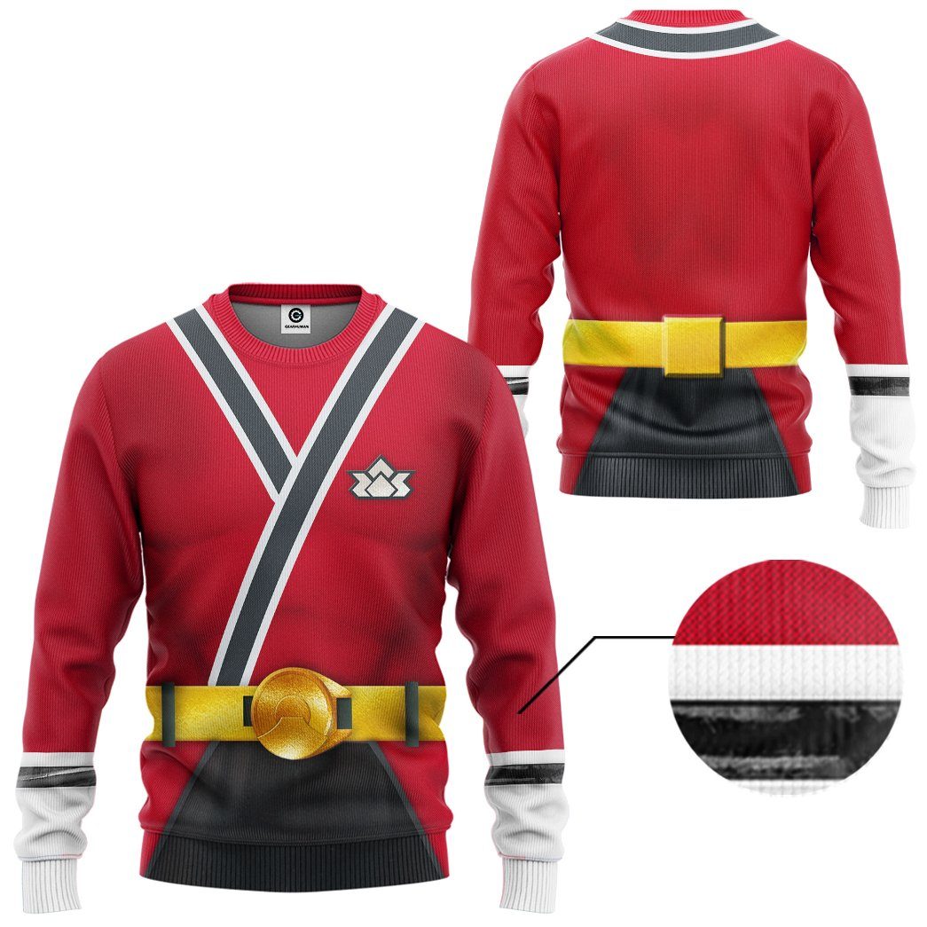 Power Rangers Samurai Red Costume Hoodie Sweatshirt T-Shirt Sweatpants Tracksuit - Stormmerch Exclusive