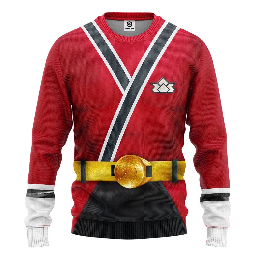 Power Rangers Samurai Red Costume Hoodie Sweatshirt T-Shirt Sweatpants Tracksuit - Stormmerch Exclusive