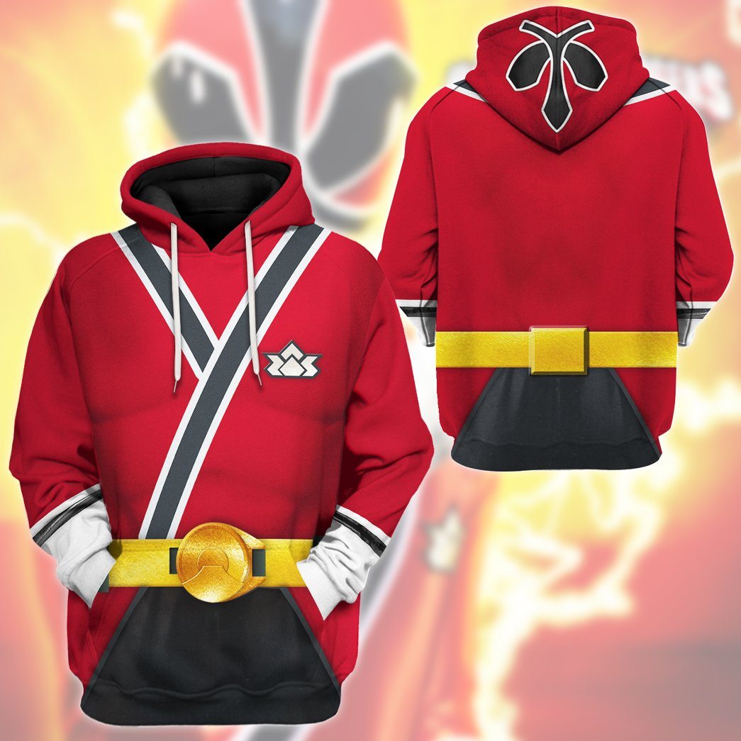 Power Rangers Samurai Red Costume Hoodie Sweatshirt T-Shirt Sweatpants Tracksuit - Stormmerch Exclusive