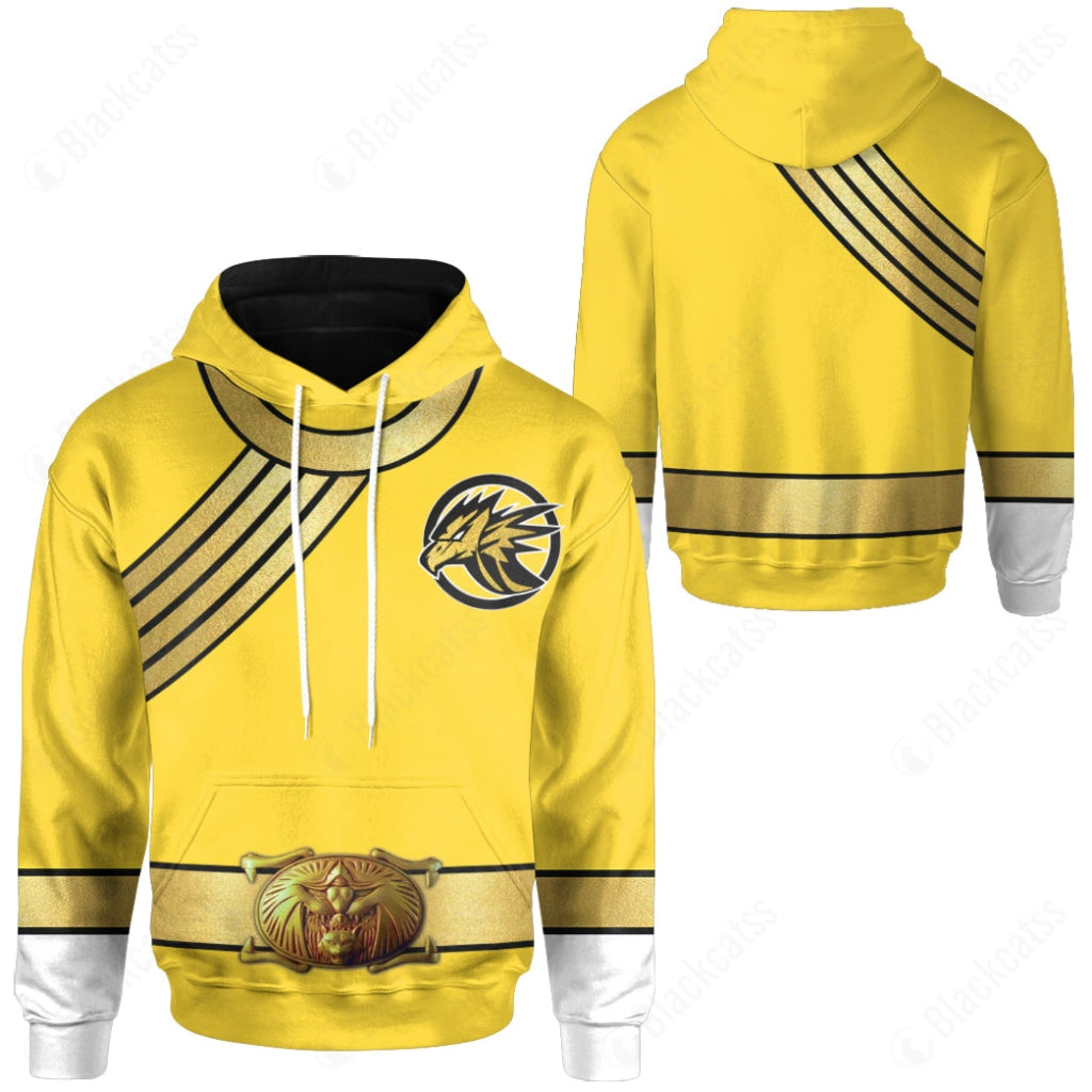 Power Rangers Wild Force Yellow Ranger Costume Hoodie Sweatshirt T-Shirt Sweatpants Tracksuit - Stormmerch Exclusive