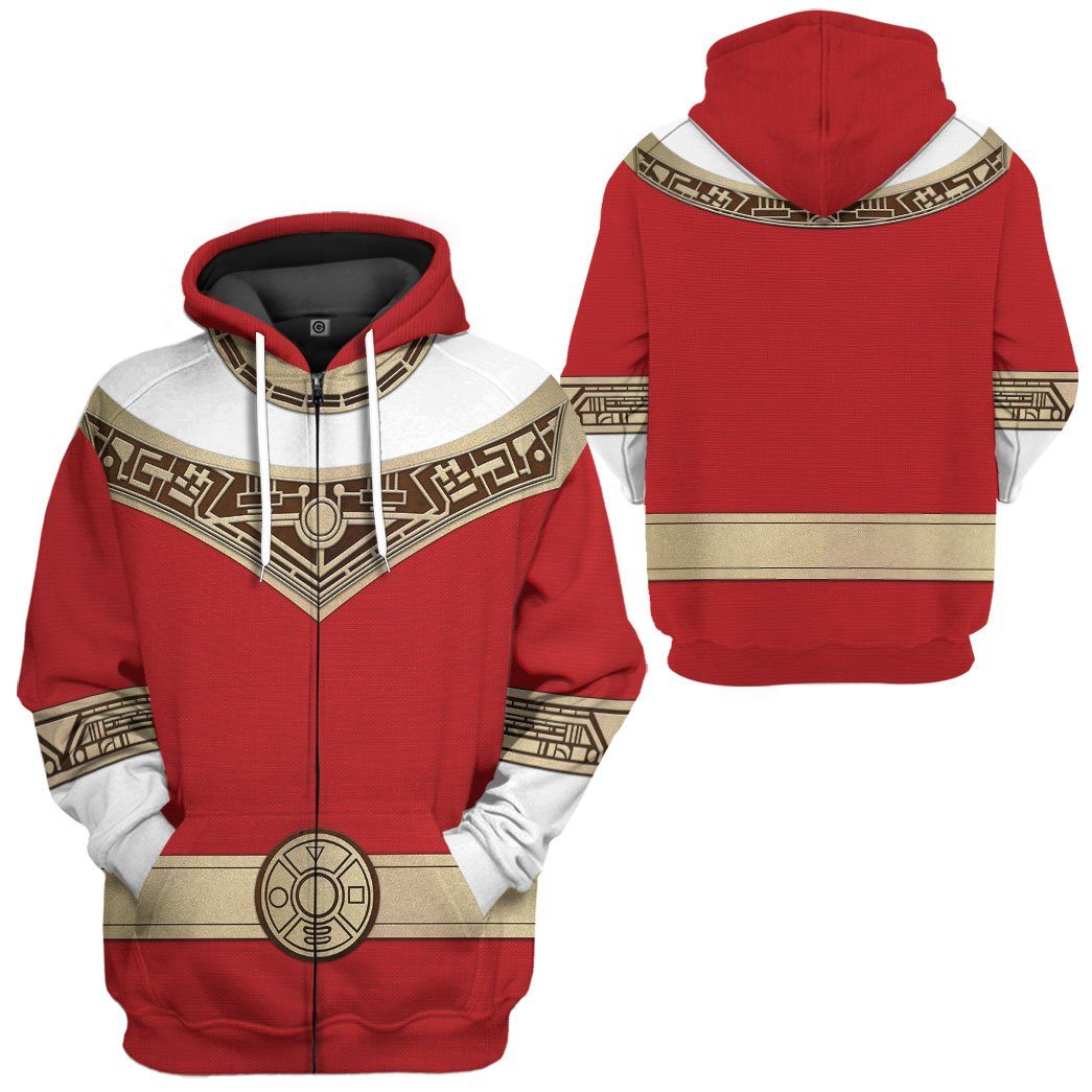 Power Rangers Zeo Red Costume Hoodie Sweatshirt T-Shirt Sweatpants Tracksuit - Stormmerch Exclusive