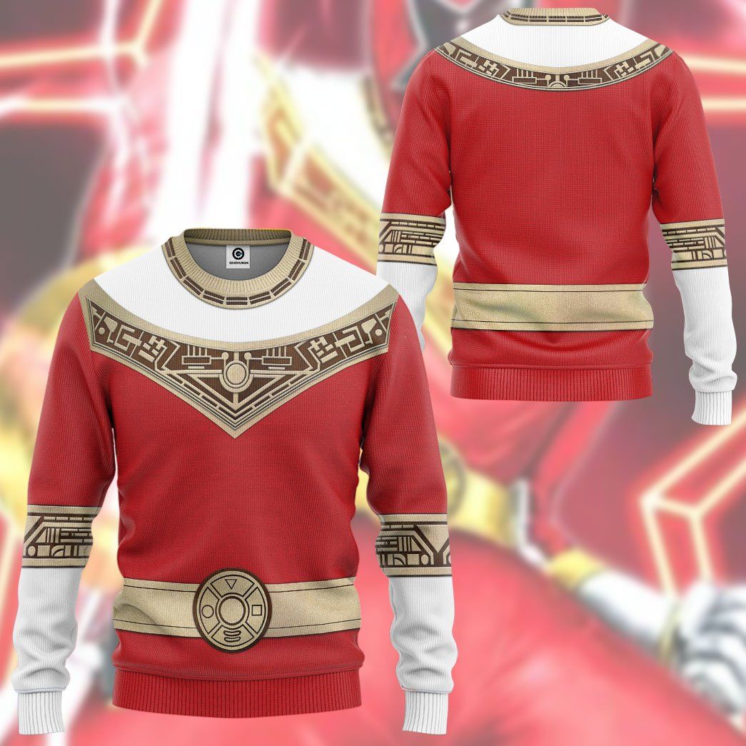 Power Rangers Zeo Red Costume Hoodie Sweatshirt T-Shirt Sweatpants Tracksuit - Stormmerch Exclusive