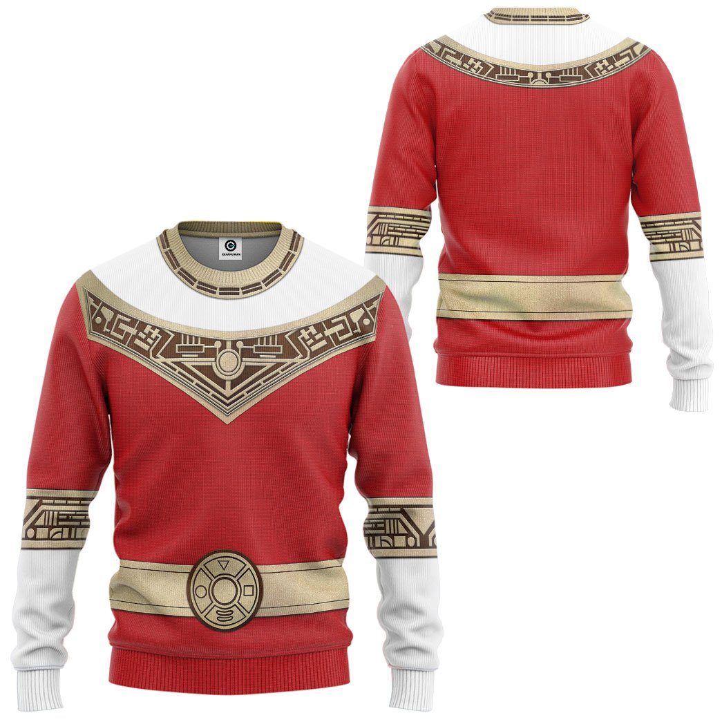 Power Rangers Zeo Red Costume Hoodie Sweatshirt T-Shirt Sweatpants Tracksuit - Stormmerch Exclusive