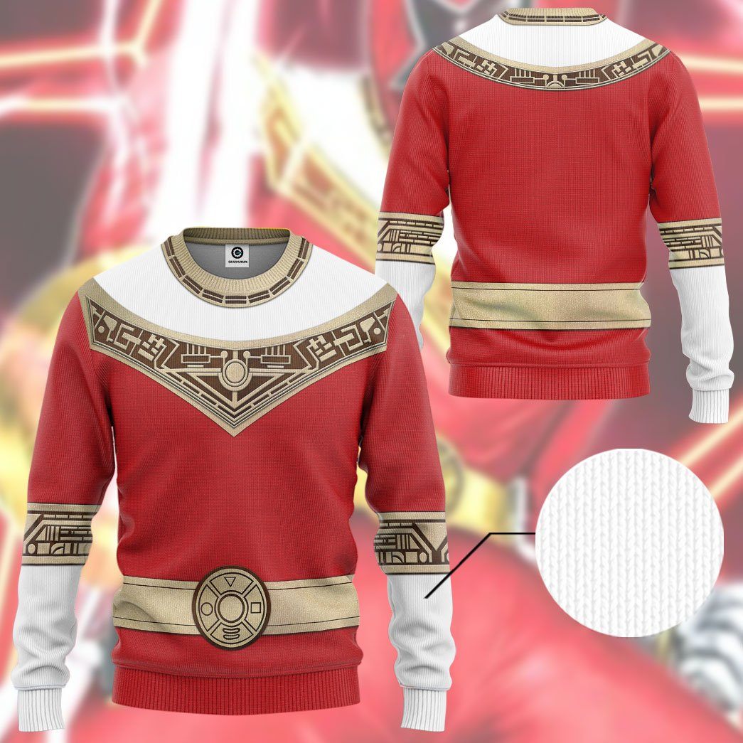 Power Rangers Zeo Red Costume Hoodie Sweatshirt T-Shirt Sweatpants Tracksuit - Stormmerch Exclusive