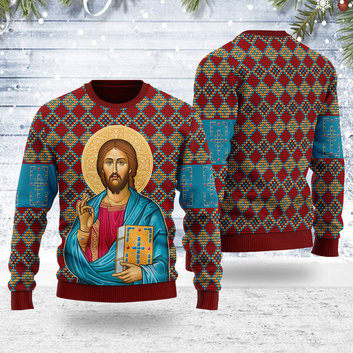 Prayer in the Garden Artwork Christmas Sweater - Stormmerch Exclusive
