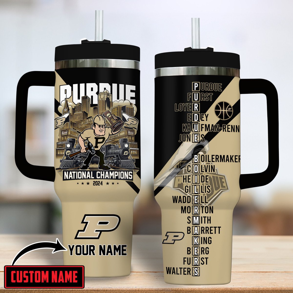 Purdue Boilermakers basketball NCAA Custom Stanley Cup 40 oz 30 oz Tumbler With Handle