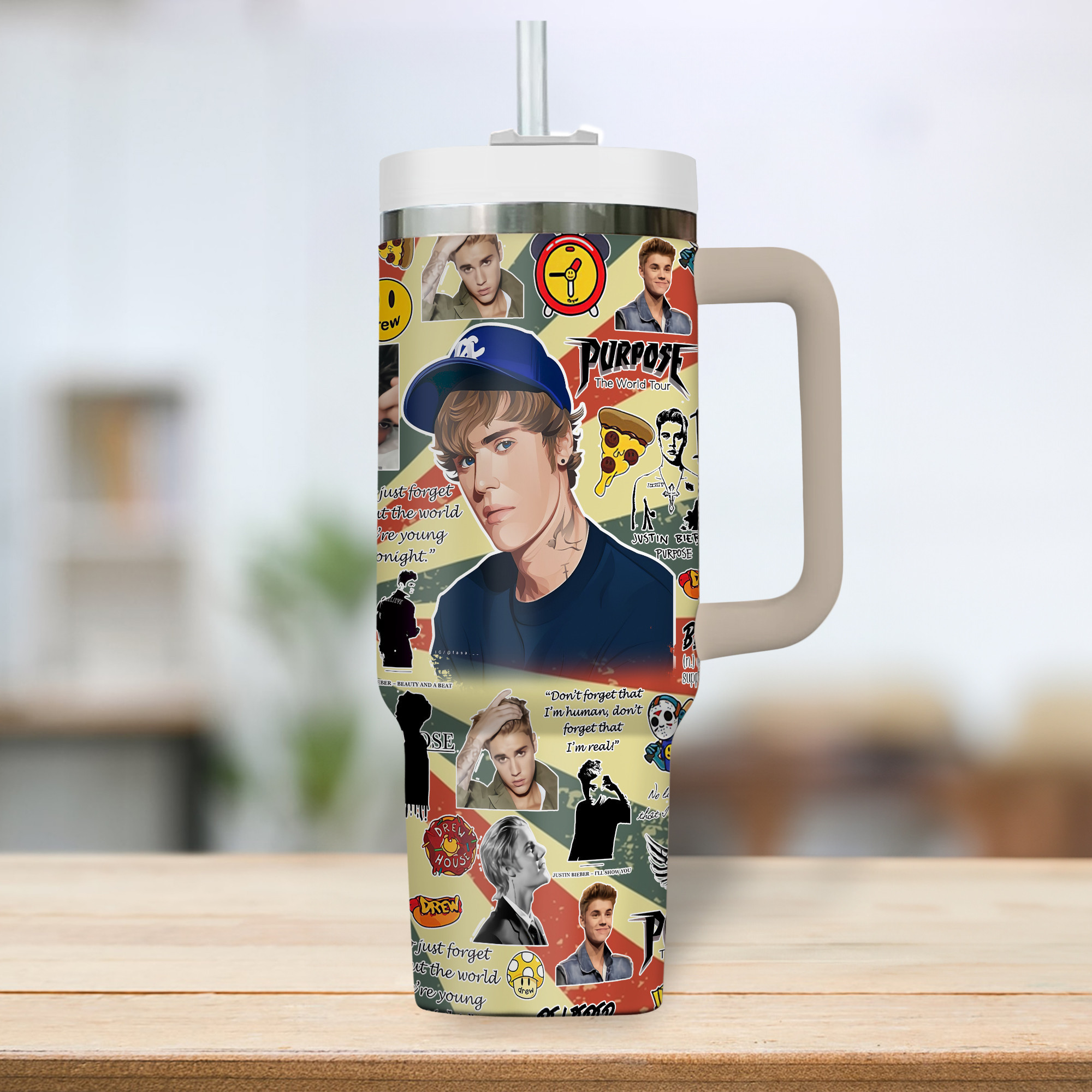 Purpose by Justin Bieber Music Custom Stanley Cup 40 oz 30 oz Tumbler With Handle