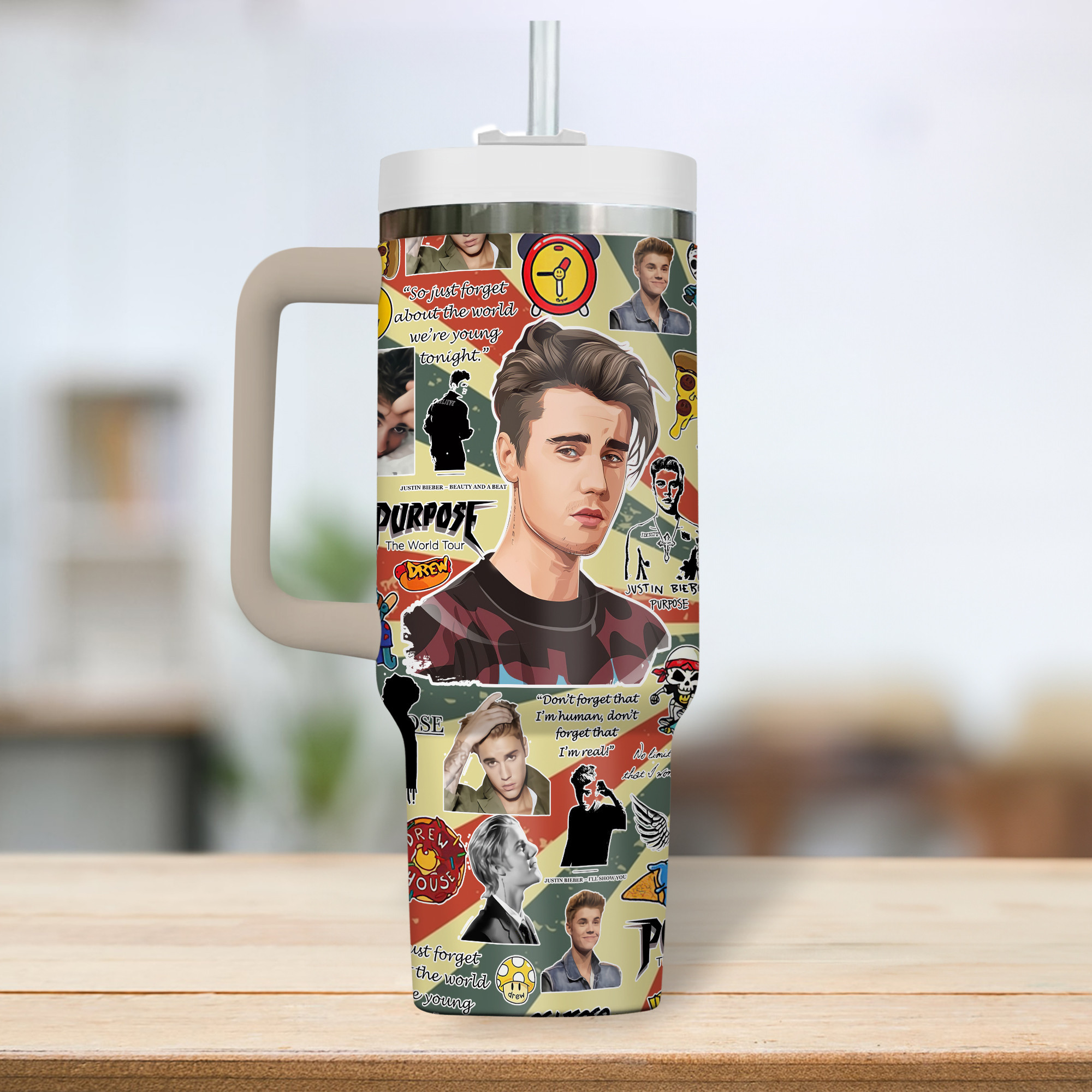 Purpose by Justin Bieber Music Custom Stanley Cup 40 oz 30 oz Tumbler With Handle