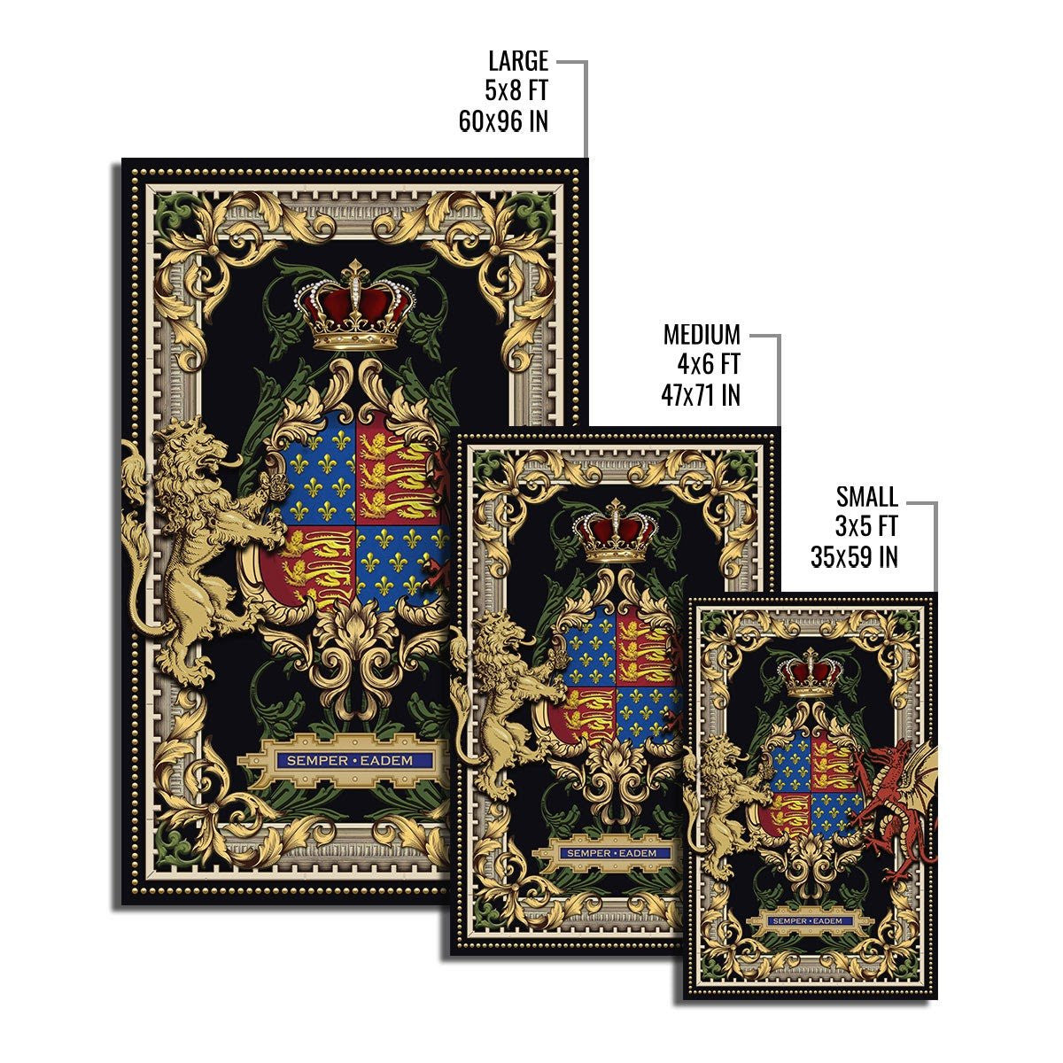 Queen Elizabeth I Coat of Arms Rug - Stormmerch Exclusive