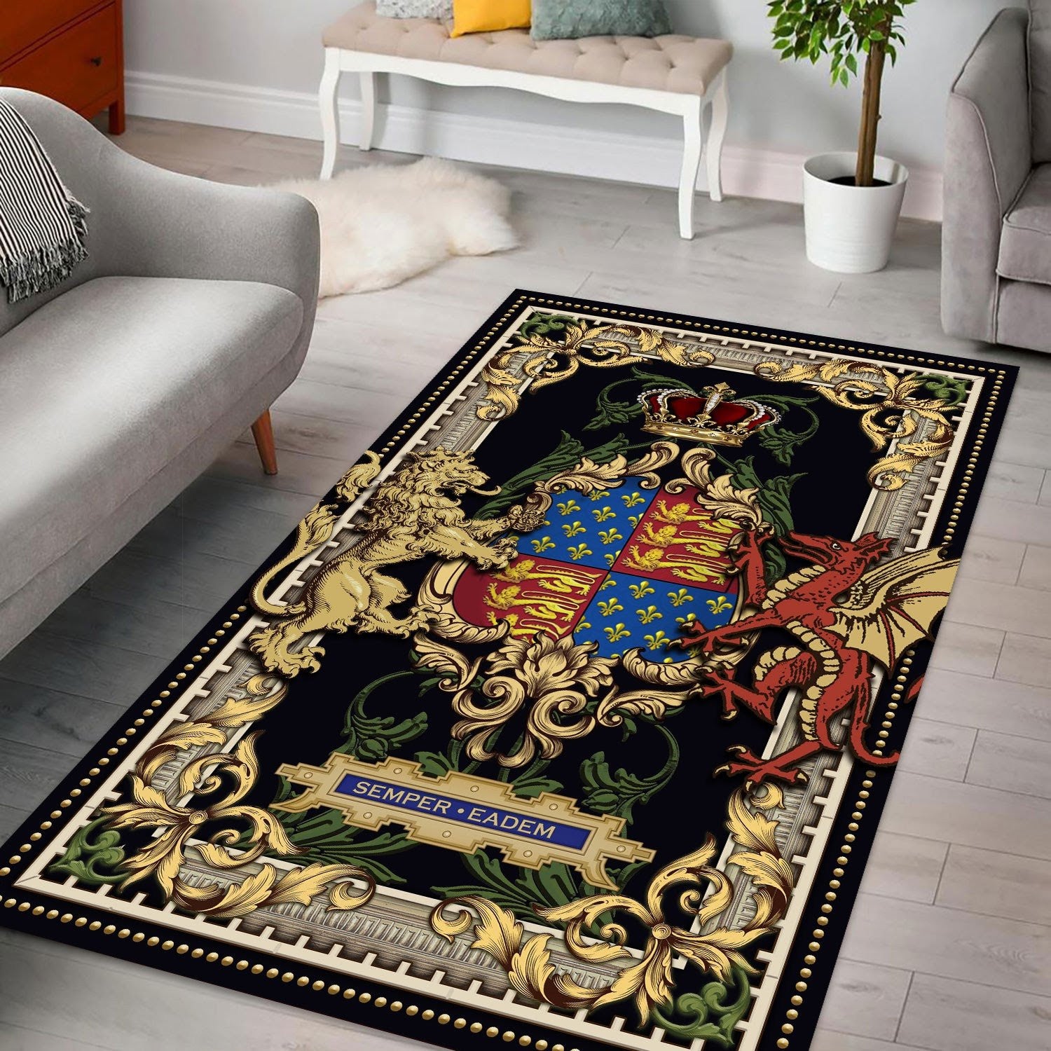 Queen Elizabeth I Coat of Arms Rug - Stormmerch Exclusive