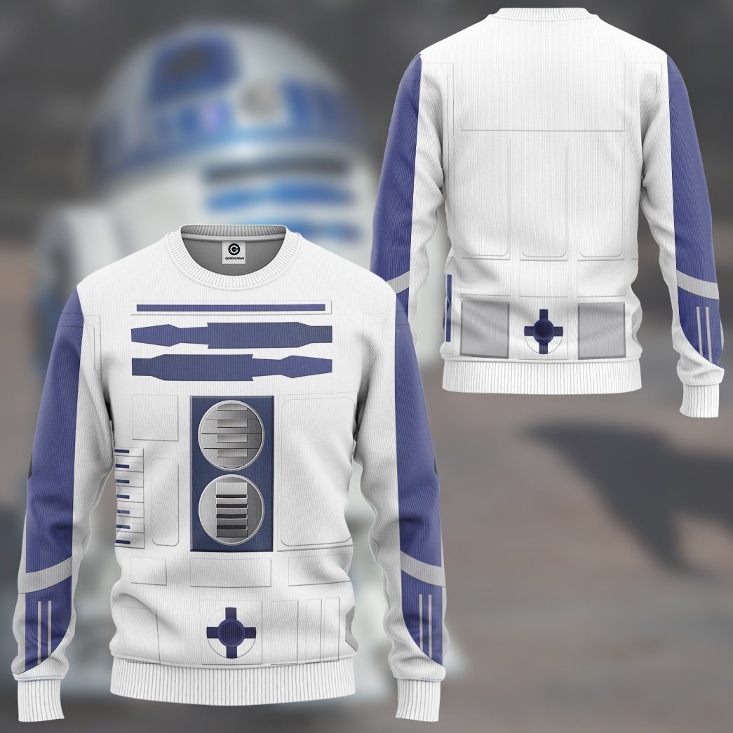 R2D2 Cosplay Costume Hoodie Sweatshirt T-Shirt Sweatpants Tracksuit - Stormmerch Exclusive
