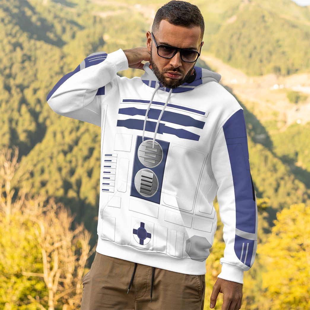 R2D2 Cosplay Costume Hoodie Sweatshirt T-Shirt Sweatpants Tracksuit - Stormmerch Exclusive