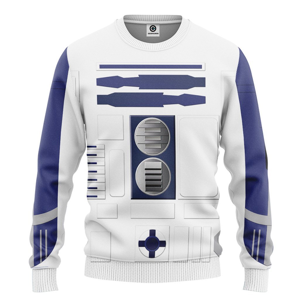 R2D2 Cosplay Costume Hoodie Sweatshirt T-Shirt Sweatpants Tracksuit - Stormmerch Exclusive