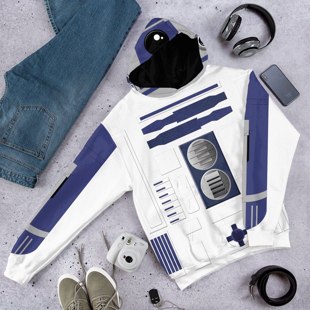 R2D2 Cosplay Costume Hoodie Sweatshirt T-Shirt Sweatpants Tracksuit - Stormmerch Exclusive