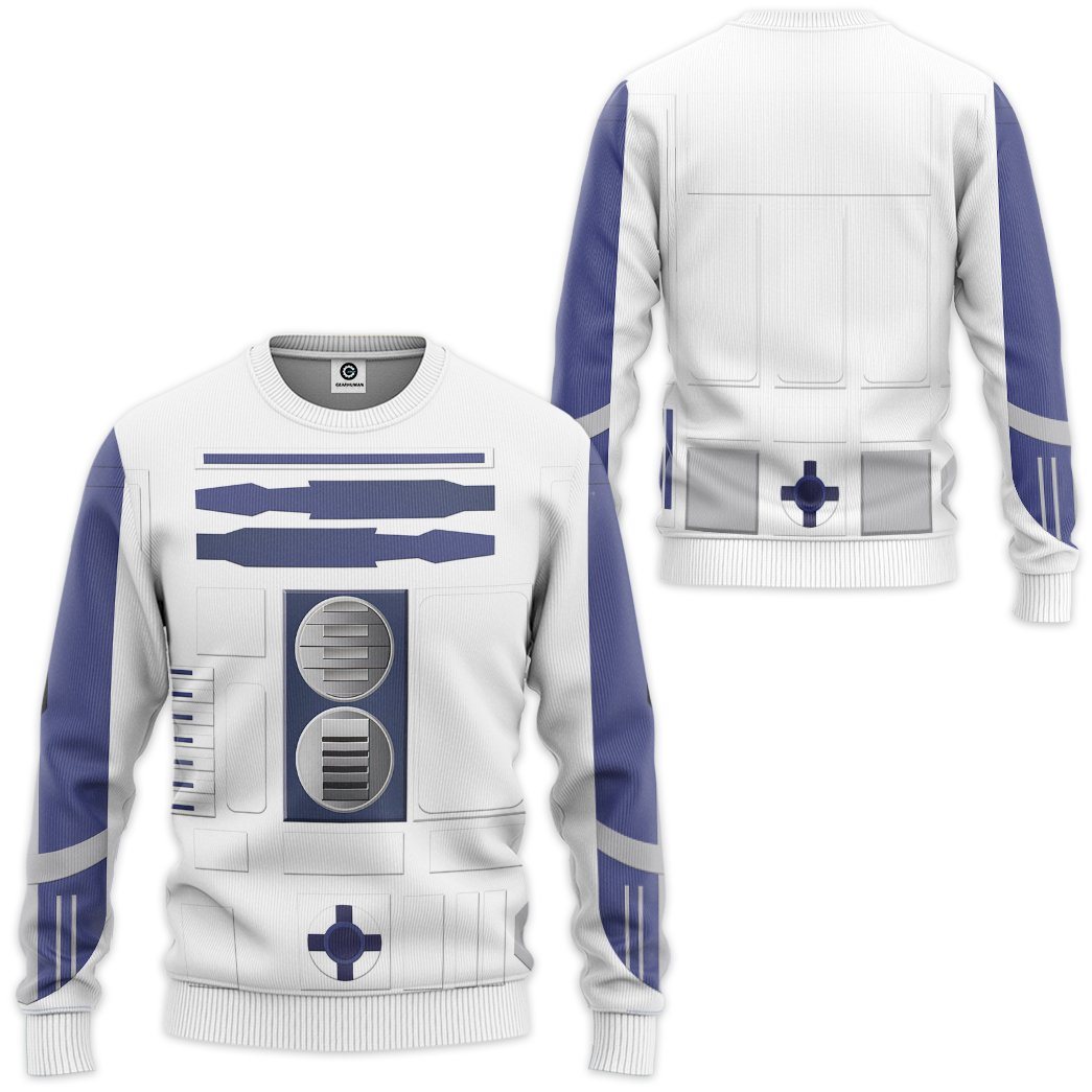 R2D2 Cosplay Costume Hoodie Sweatshirt T-Shirt Sweatpants Tracksuit - Stormmerch Exclusive