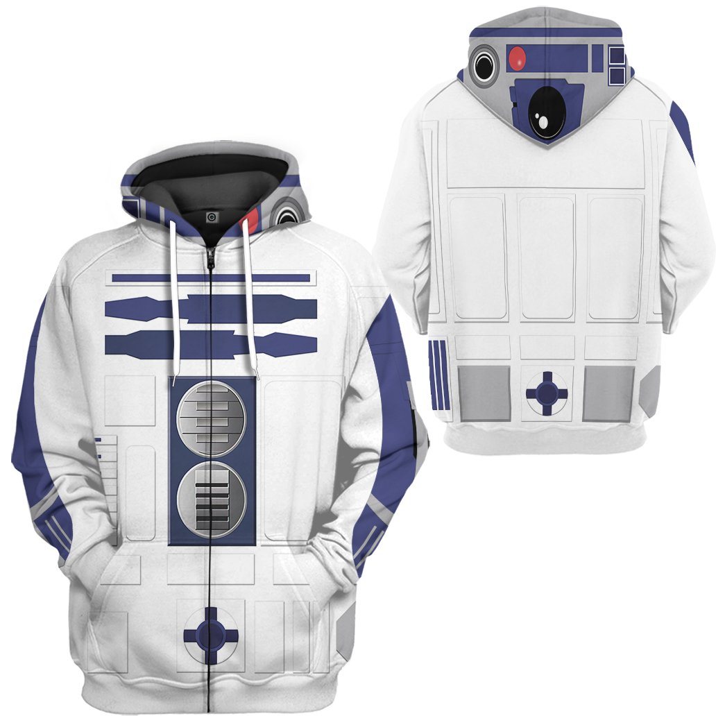 R2D2 Cosplay Costume Hoodie Sweatshirt T-Shirt Sweatpants Tracksuit - Stormmerch Exclusive