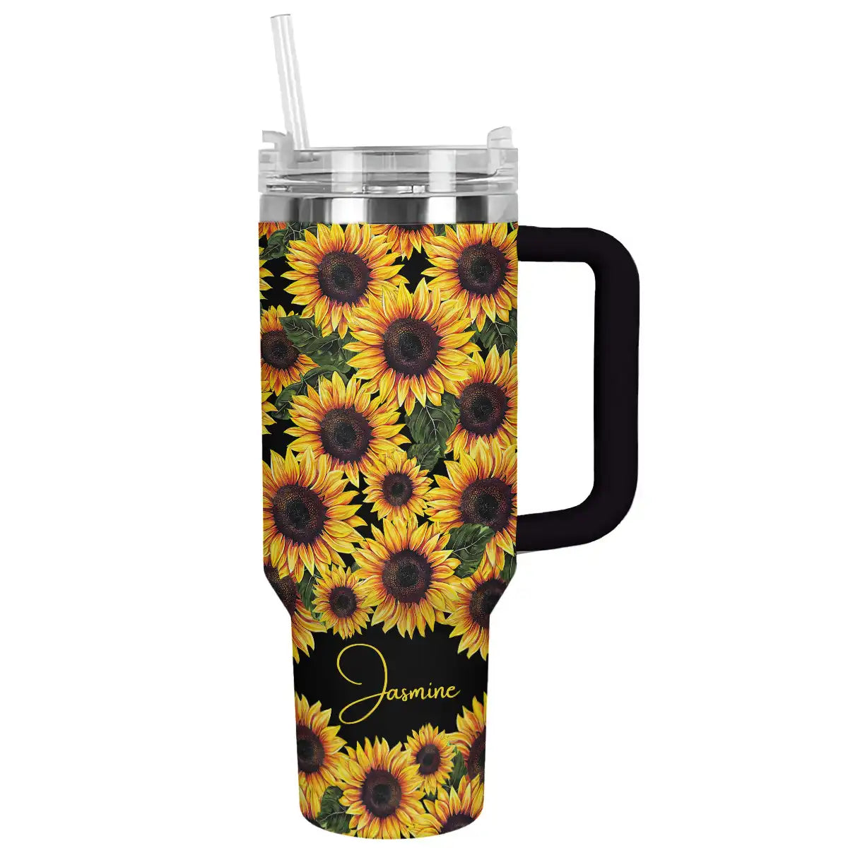 Radiant Sunflower Custom Stanley Cup 40 oz 30 oz Tumbler With Handle