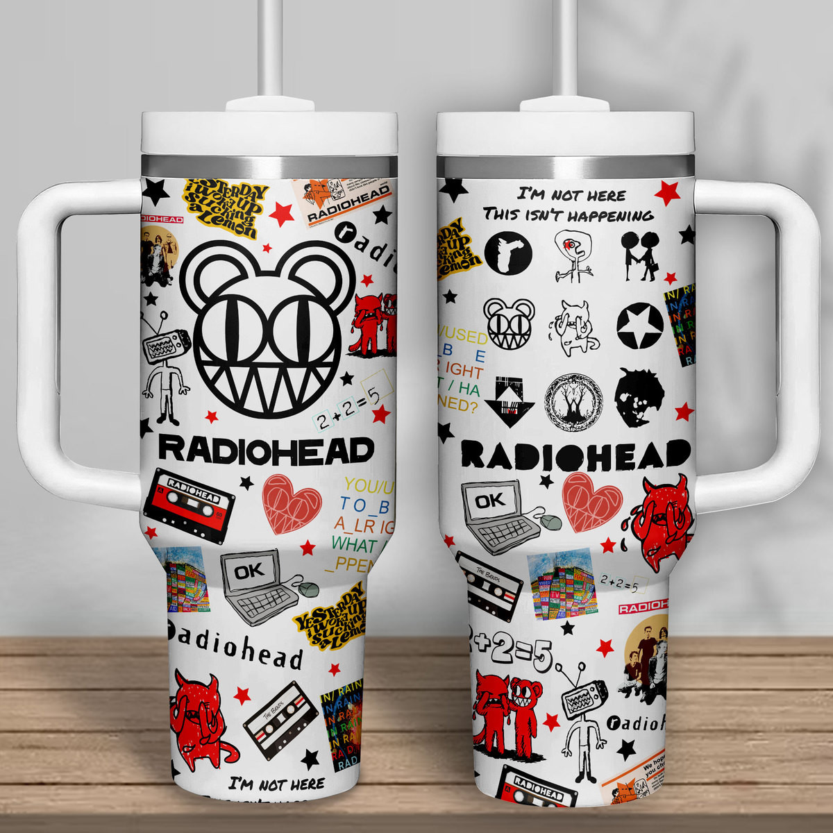 Radiohead Music Custom Stanley Cup 40 oz 30 oz Tumbler With Handle