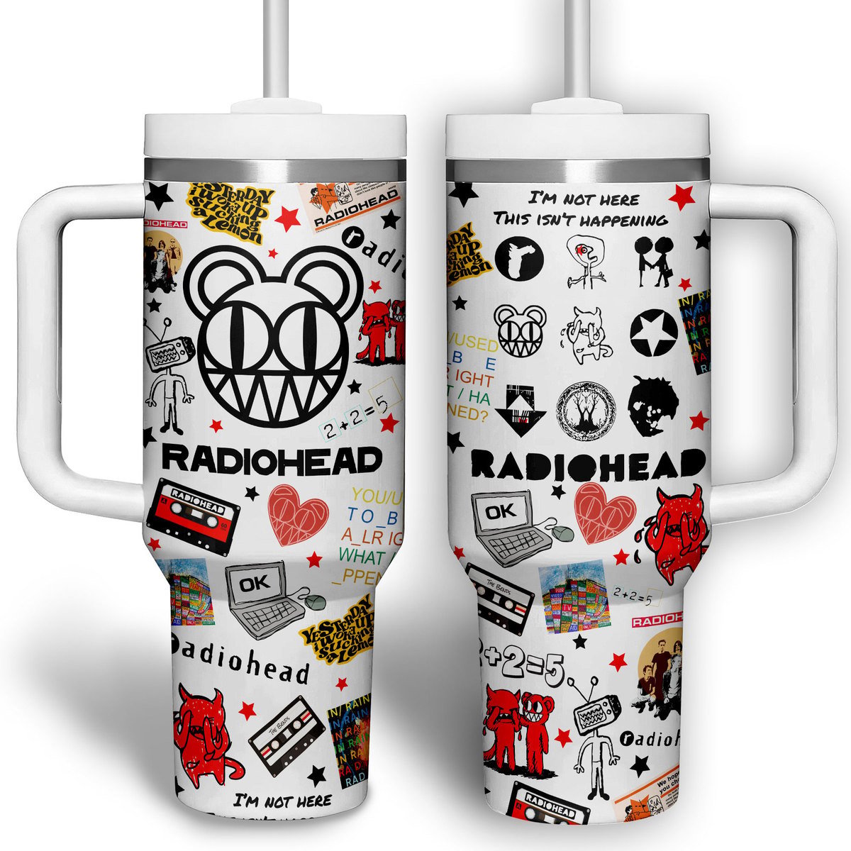 Radiohead Music Custom Stanley Cup 40 oz 30 oz Tumbler With Handle