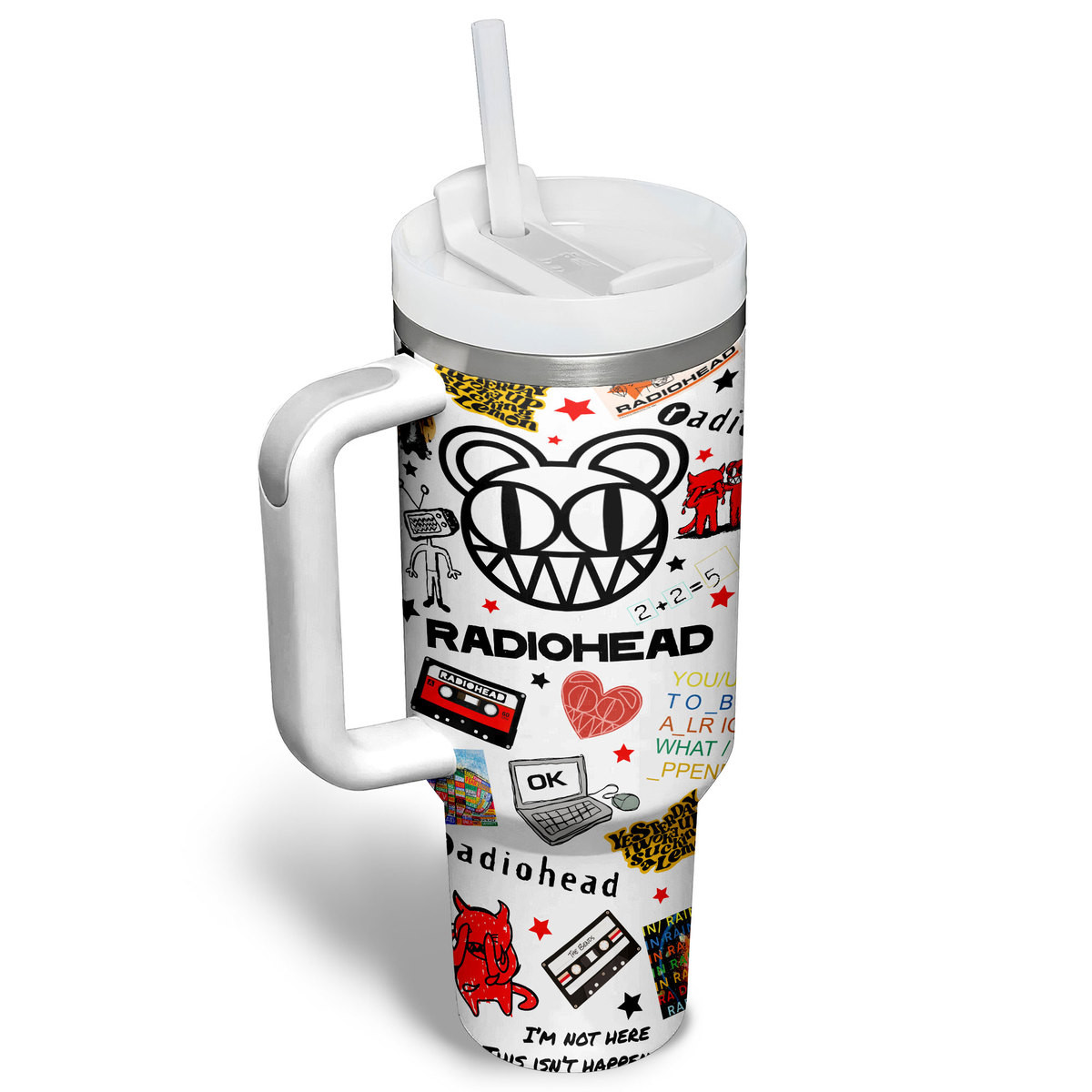 Radiohead Music Custom Stanley Cup 40 oz 30 oz Tumbler With Handle
