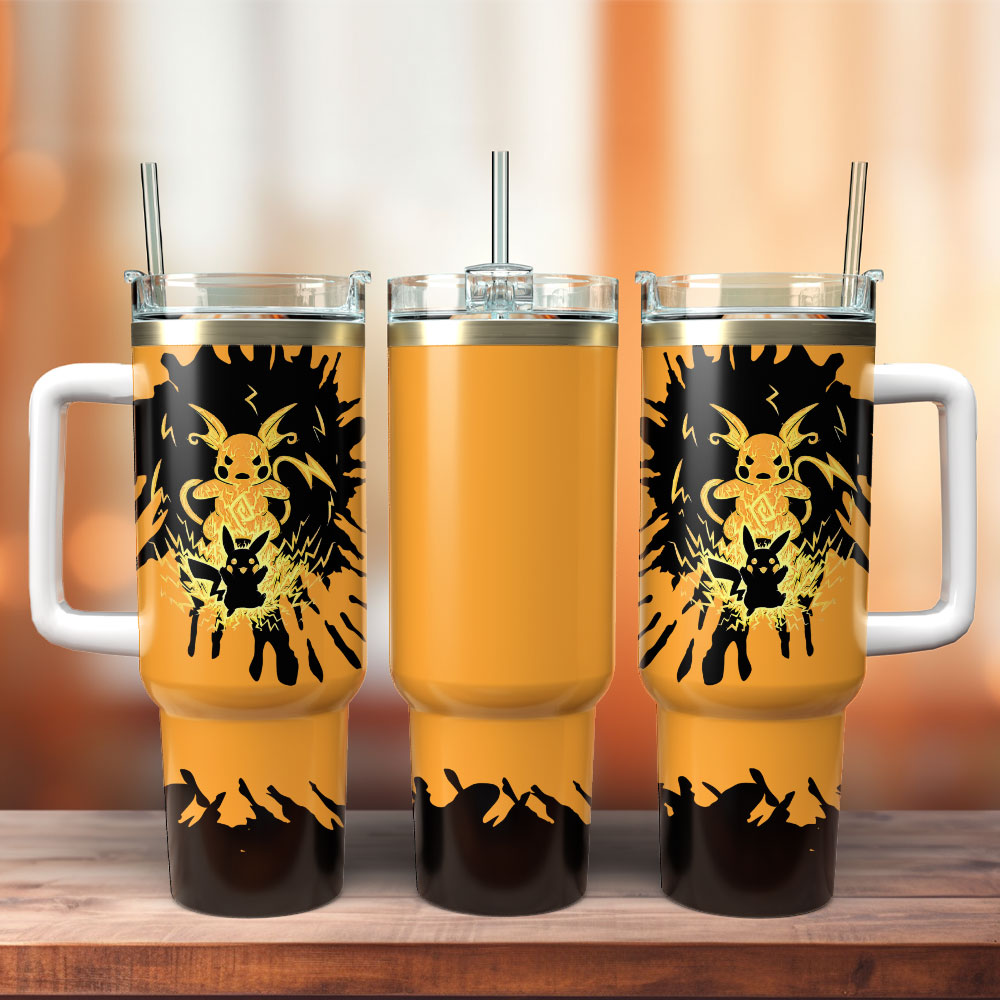 Raichu Pokemon Anime Custom Stanley Cup 40 oz 30 oz Tumbler With Handle