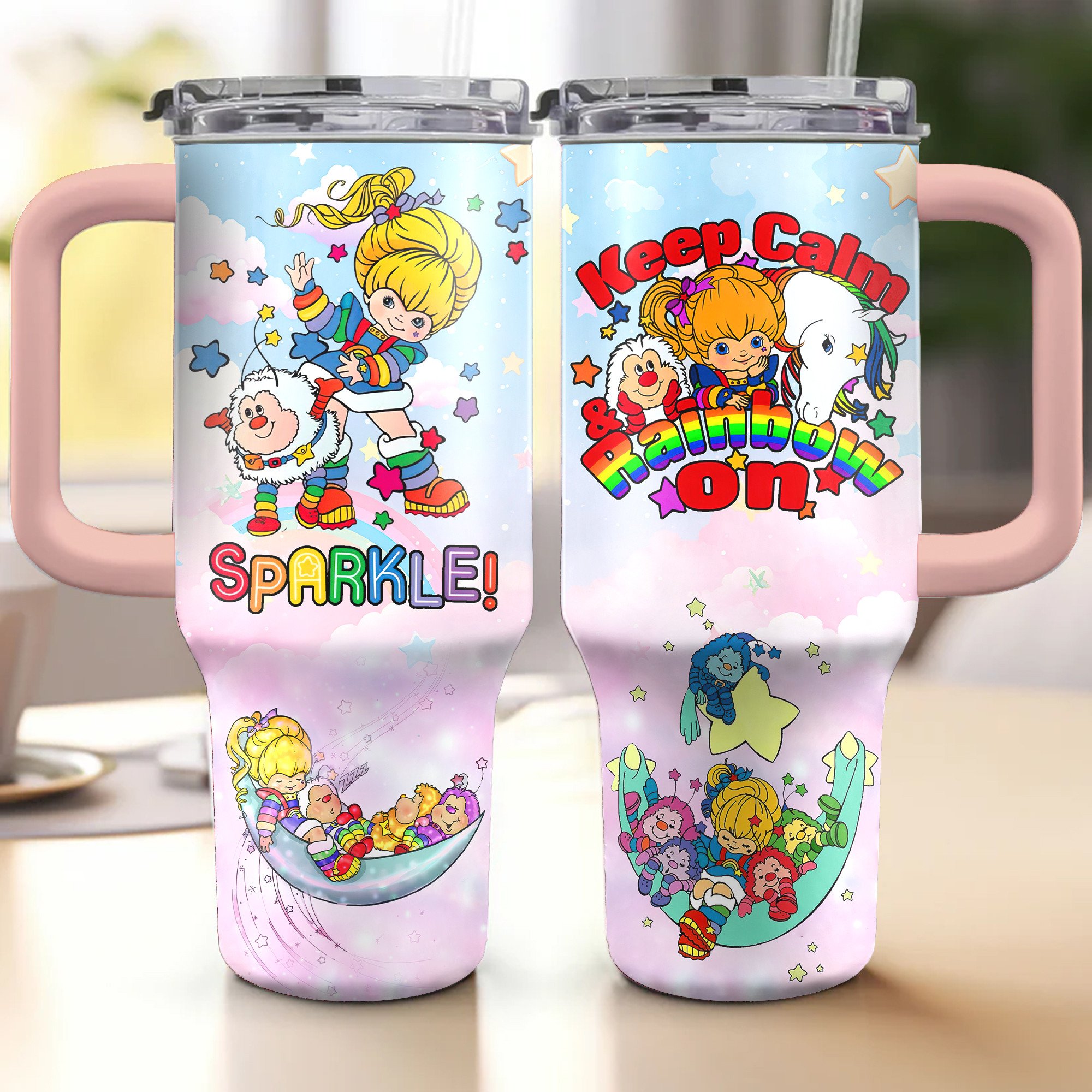 Rainbow Brite Cartoon Custom Stanley Cup 40 oz 30 oz Tumbler With Handle