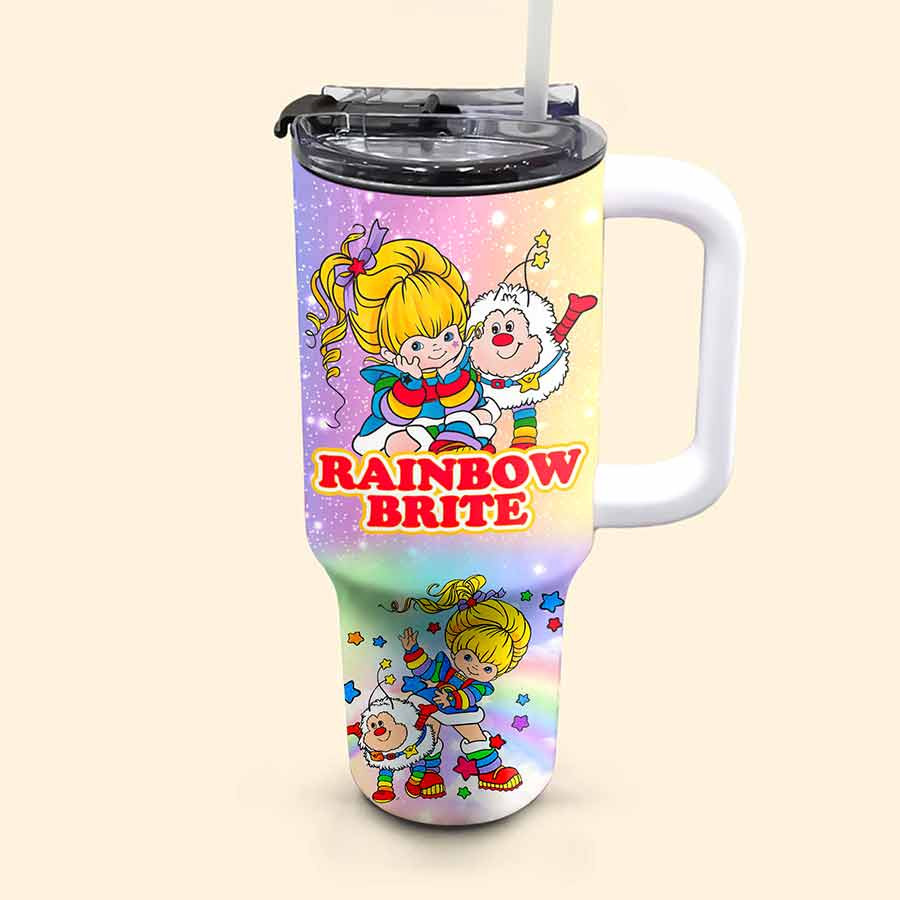 Rainbow Brite Cartoon Custom Stanley Cup 40 oz 30 oz Tumbler With Handle