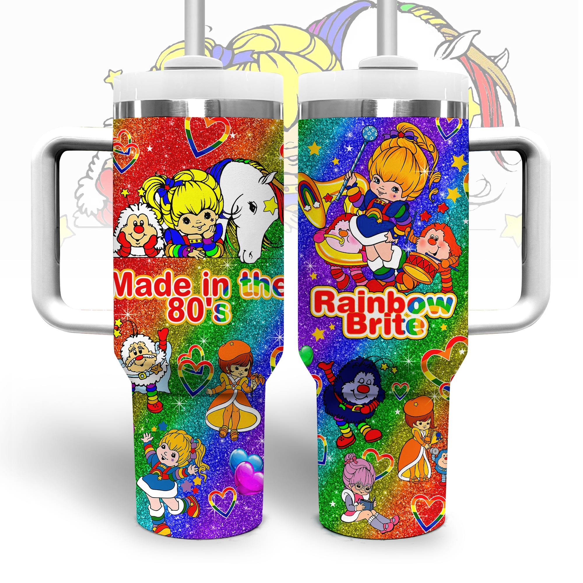 Rainbow Brite Cartoon Custom Stanley Cup 40 oz 30 oz Tumbler With Handle
