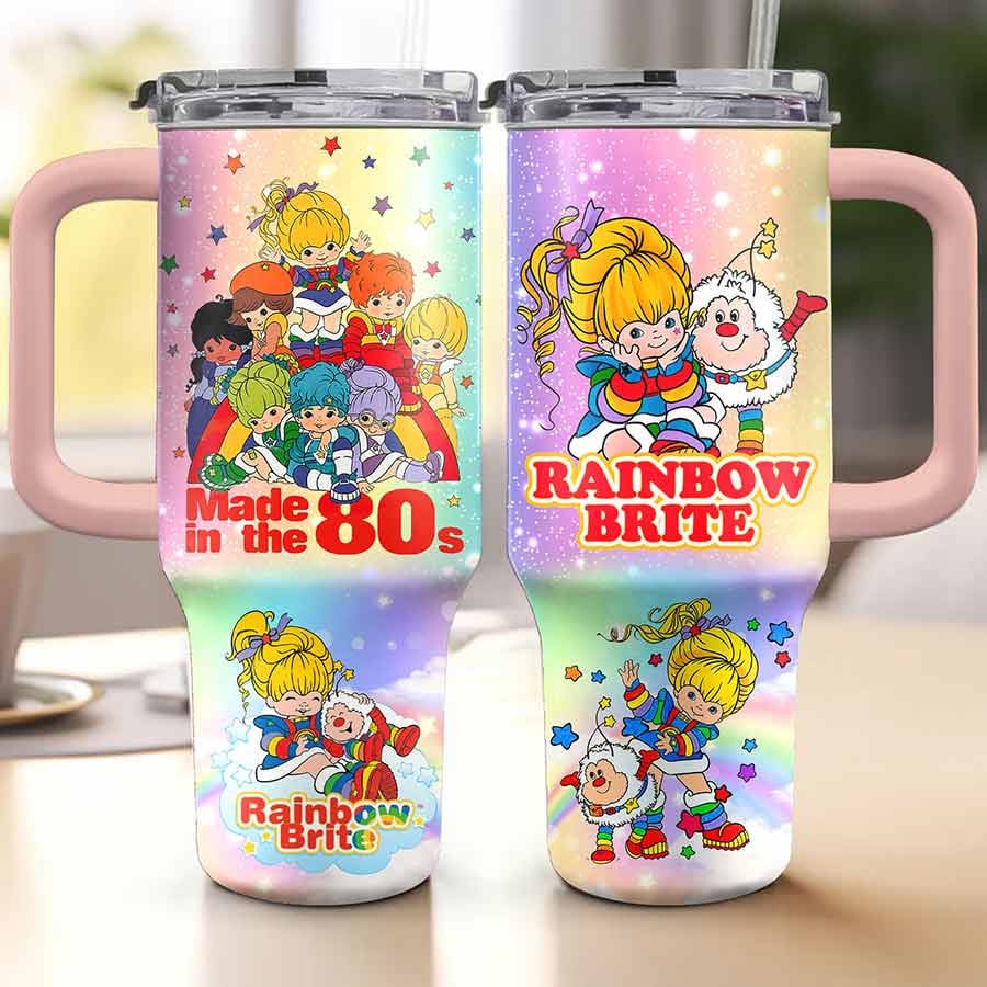 Rainbow Brite Cartoon Custom Stanley Cup 40 oz 30 oz Tumbler With Handle