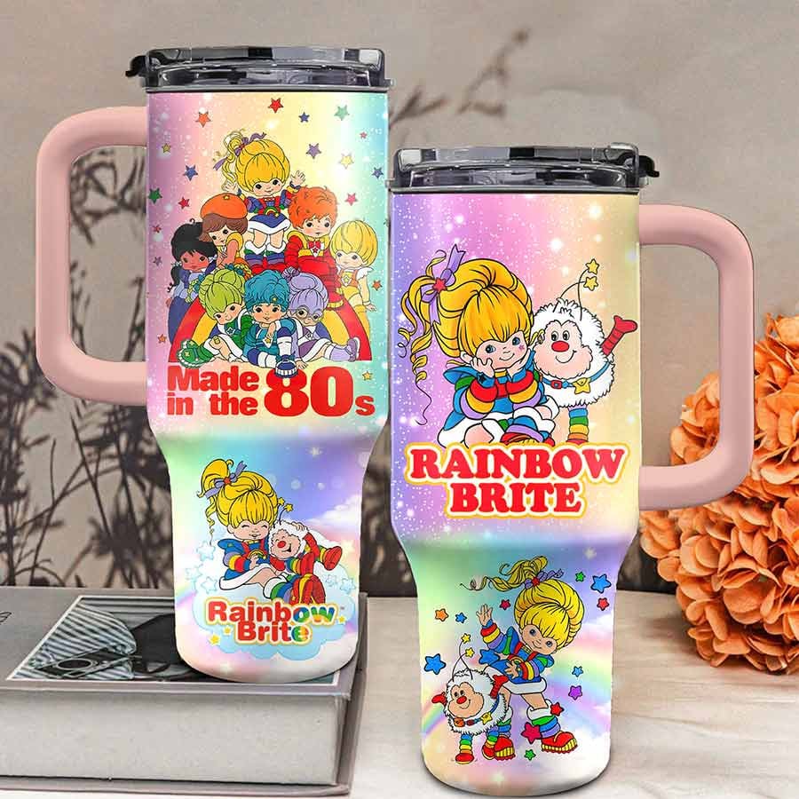 Rainbow Brite Cartoon Custom Stanley Cup 40 oz 30 oz Tumbler With Handle