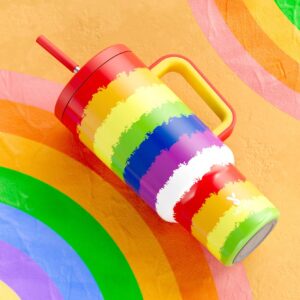 Rainbow Colorful Custom Stanley Cup 40 oz 30 oz Tumbler With Handle