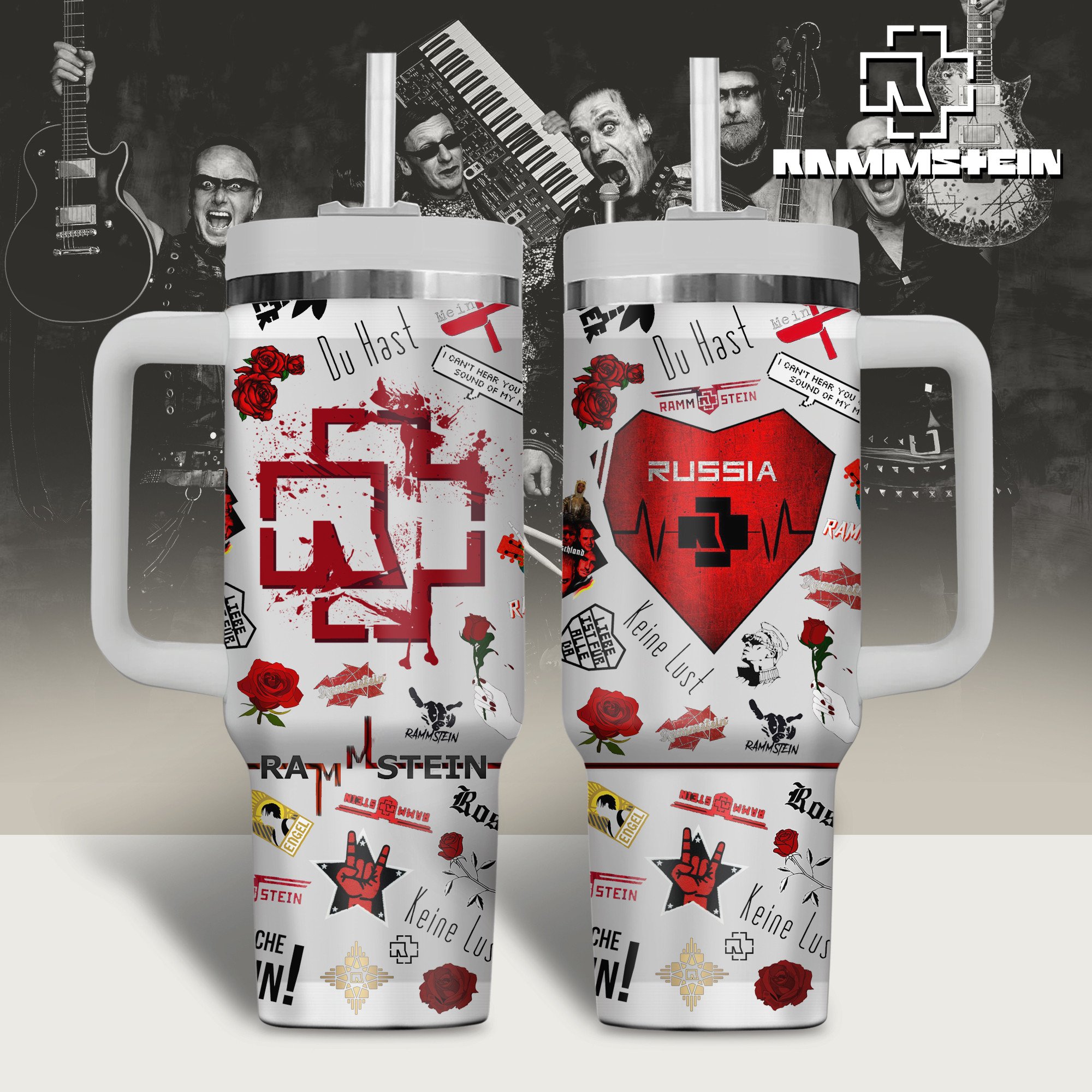 Rammstein Music Custom Stanley Cup 40 oz 30 oz Tumbler With Handle