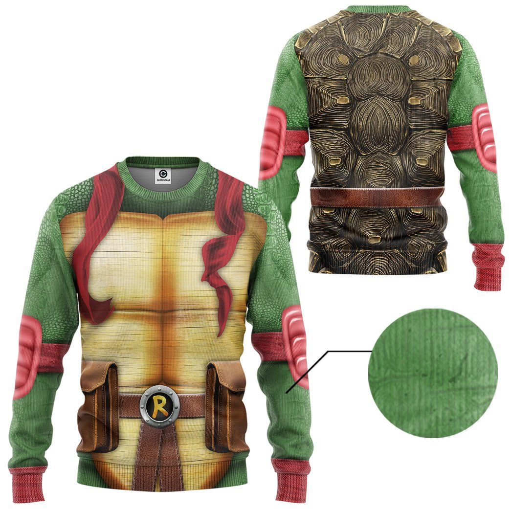 Raphael Raph TMNT Cosplay Costume Hoodie Sweatshirt T-Shirt Sweatpants Tracksuit - Stormmerch Exclusive
