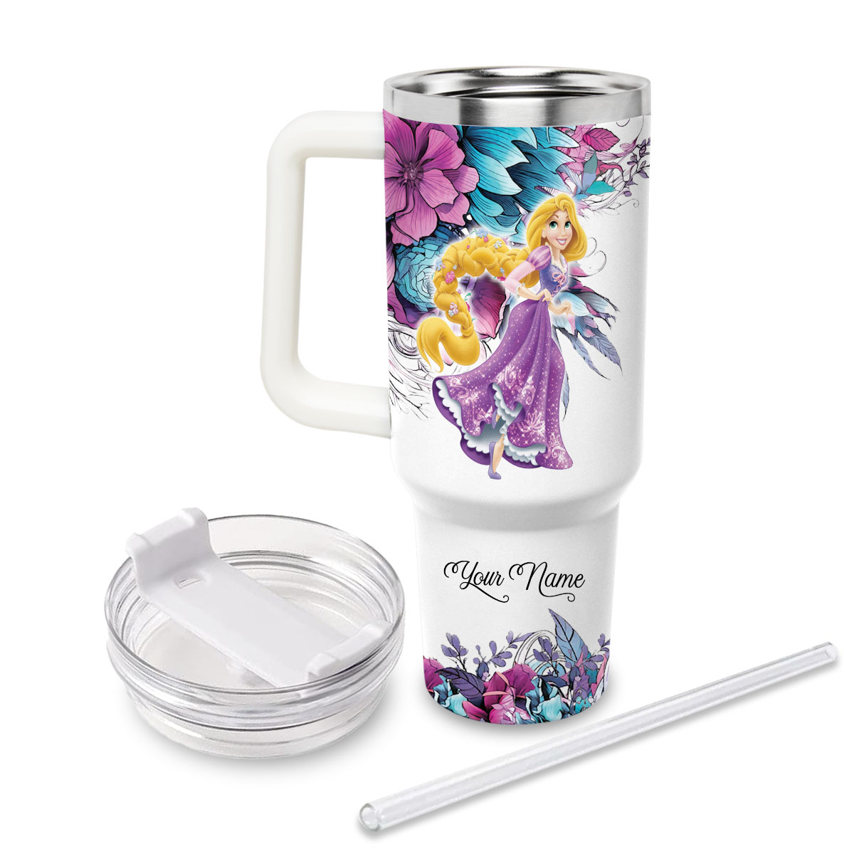 Rapunzel Disney Princess Cartoon Custom Stanley Cup 40 oz 30 oz Tumbler With Handle