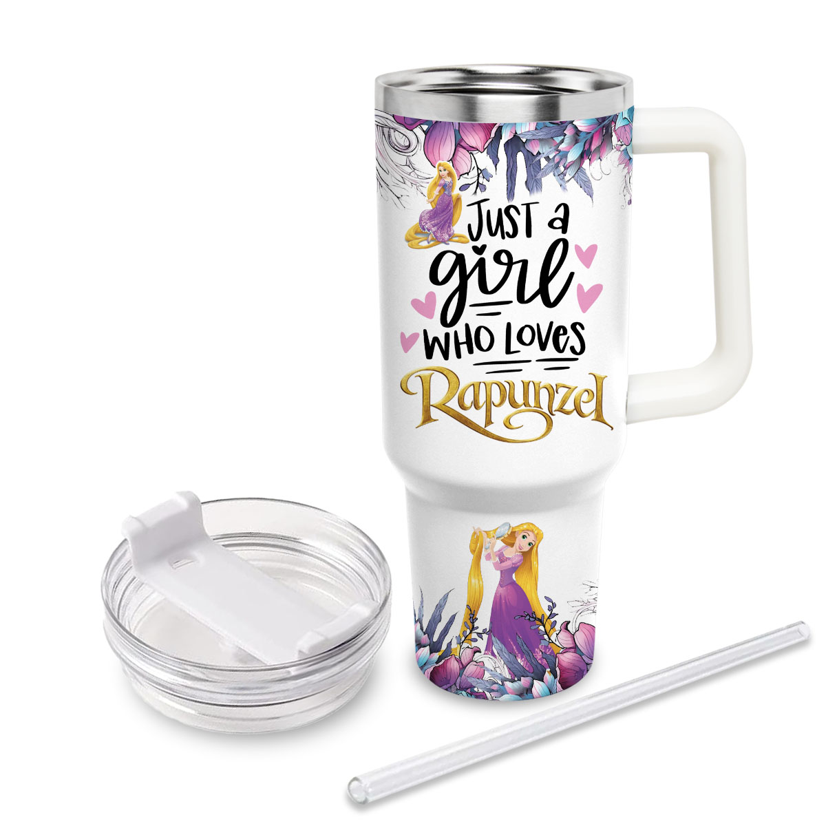 Rapunzel Disney Princess Cartoon Custom Stanley Cup 40 oz 30 oz Tumbler With Handle
