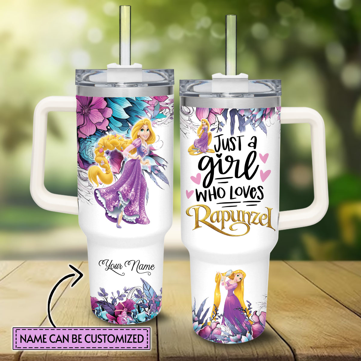 Rapunzel Disney Princess Cartoon Custom Stanley Cup 40 oz 30 oz Tumbler With Handle