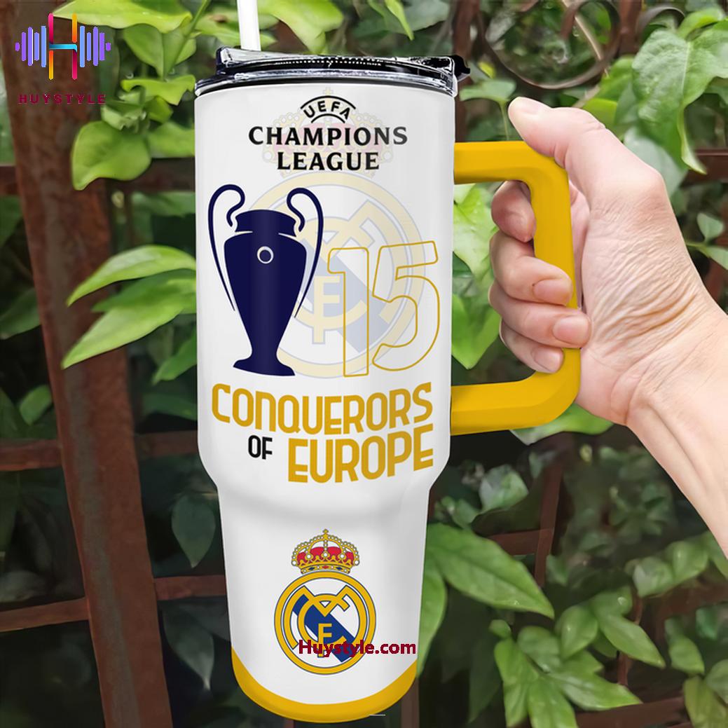 Real Madrid UEFA Champions Custom Stanley Cup 40 oz 30 oz Tumbler With Handle