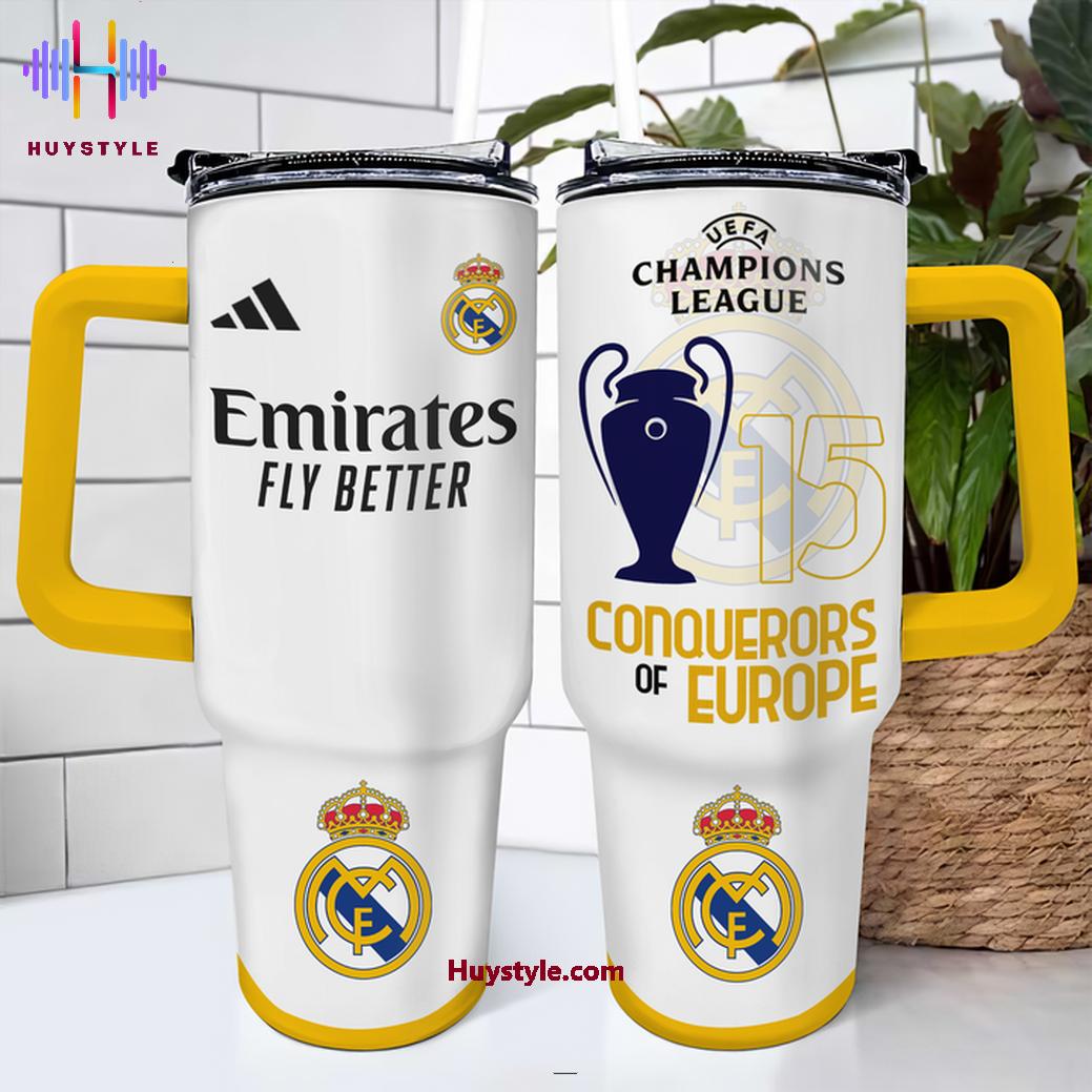 Real Madrid UEFA Champions Custom Stanley Cup 40 oz 30 oz Tumbler With Handle