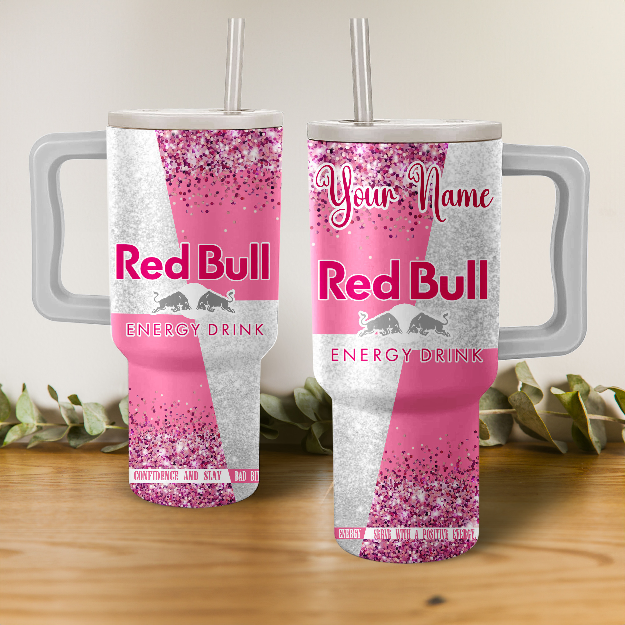 Red Bull Energy Drink Custom Stanley Cup 40 oz 30 oz Tumbler With Handle