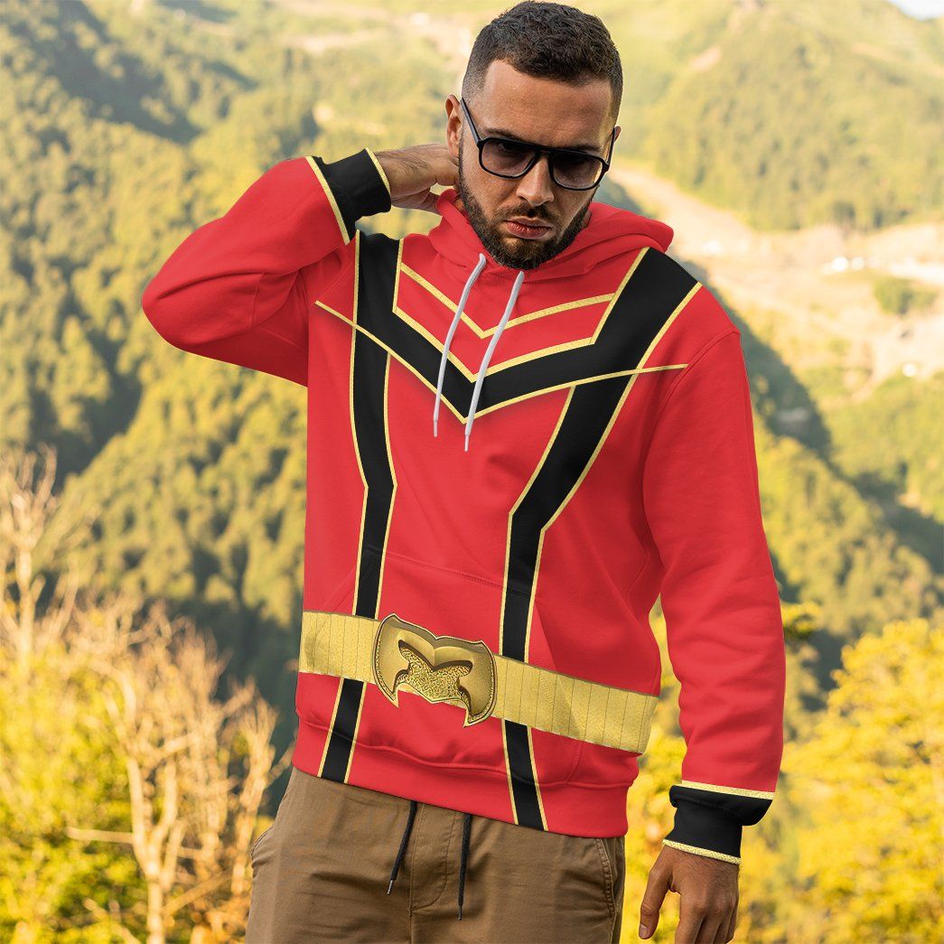 Red Power Rangers Mystic Force Costume Hoodie Sweatshirt T-Shirt Sweatpants Tracksuit - Stormmerch Exclusive