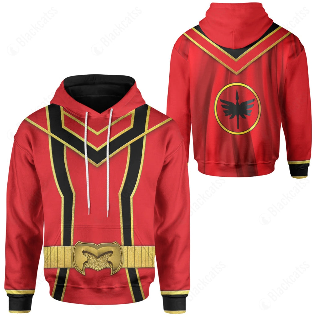 Red Power Rangers Mystic Force Costume Hoodie Sweatshirt T-Shirt Sweatpants Tracksuit - Stormmerch Exclusive