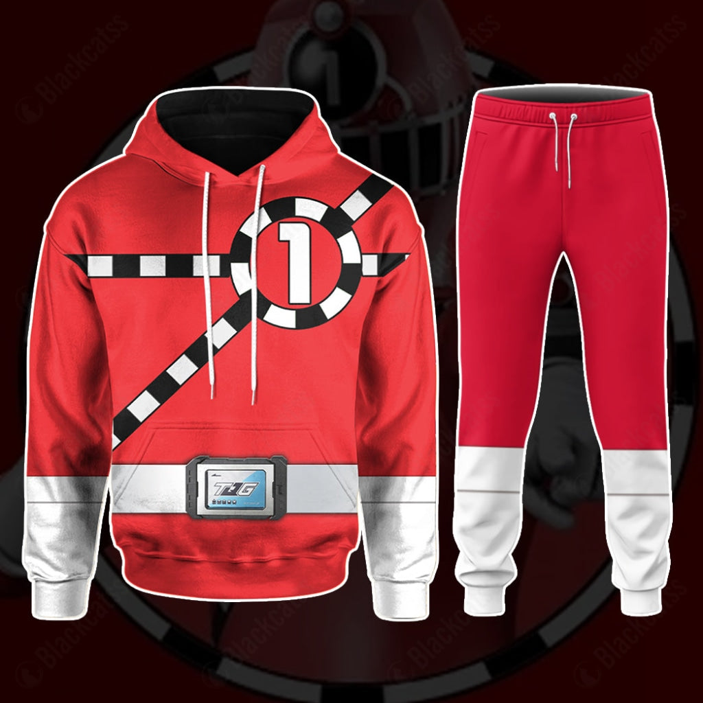 Ressha Sentai Toqger ToQ 1gou Red Costume Hoodie Sweatshirt T-Shirt Sweatpants Tracksuit - Stormmerch Exclusive