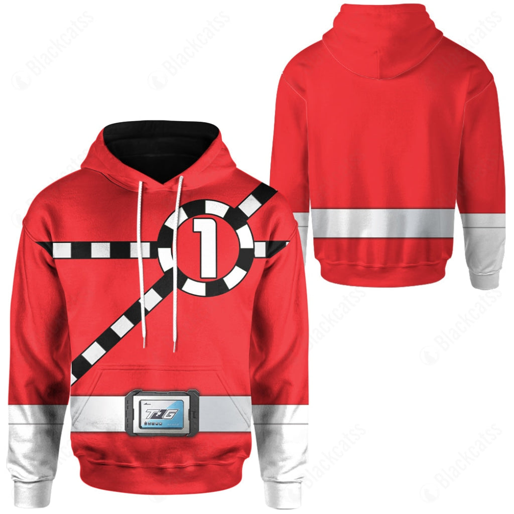 Ressha Sentai Toqger ToQ 1gou Red Costume Hoodie Sweatshirt T-Shirt Sweatpants Tracksuit - Stormmerch Exclusive