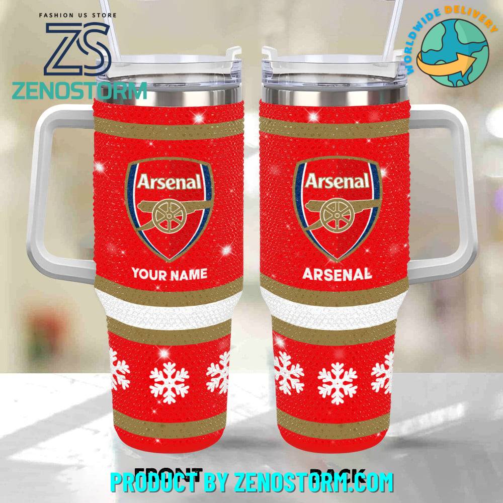 Rhinestone Bling Arsenal EPL Custom Stanley Cup 40 oz 30 oz Tumbler With Handle