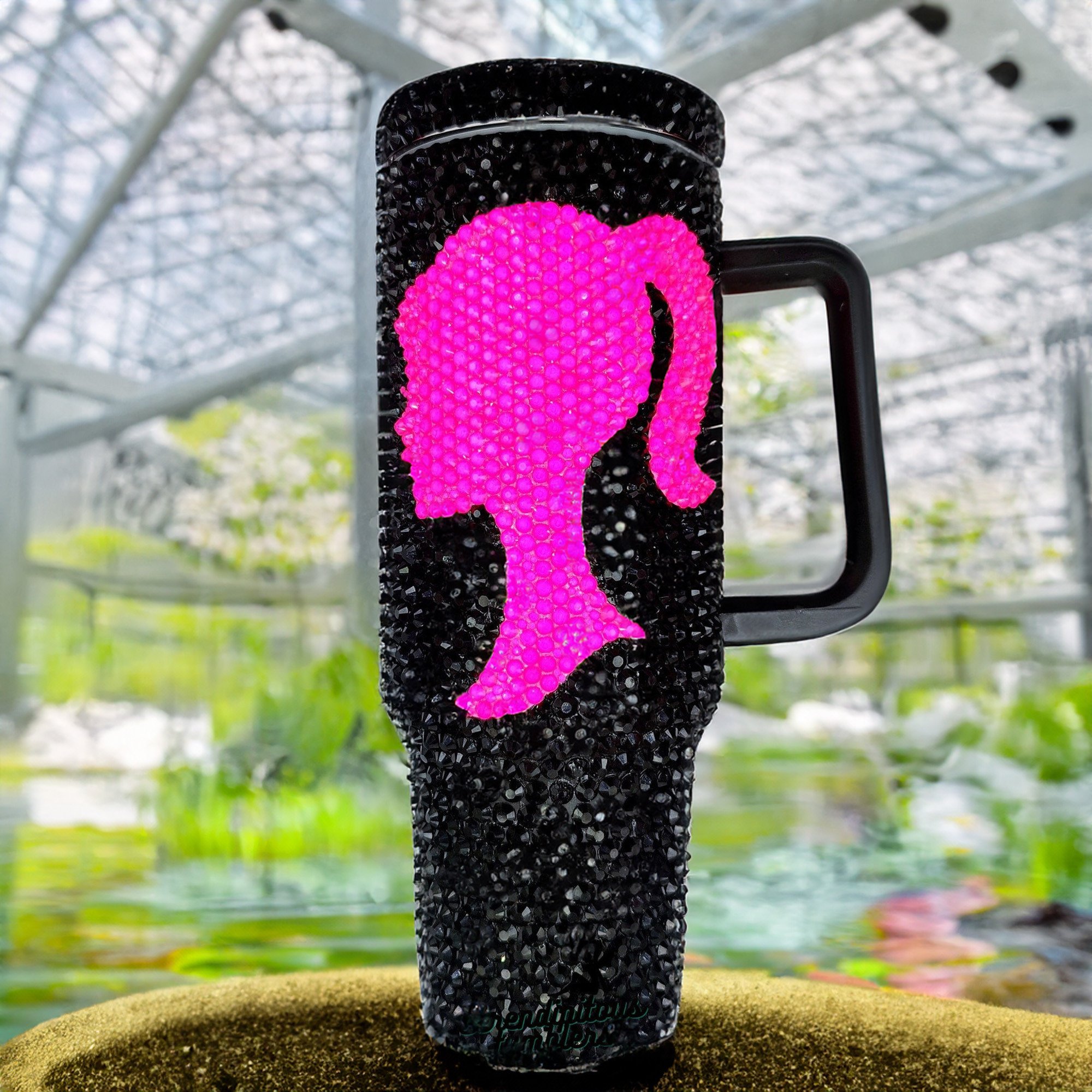 Rhinestone Bling Barbie Doll Cartoon Custom Stanley Cup 40 oz 30 oz Tumbler With Handle