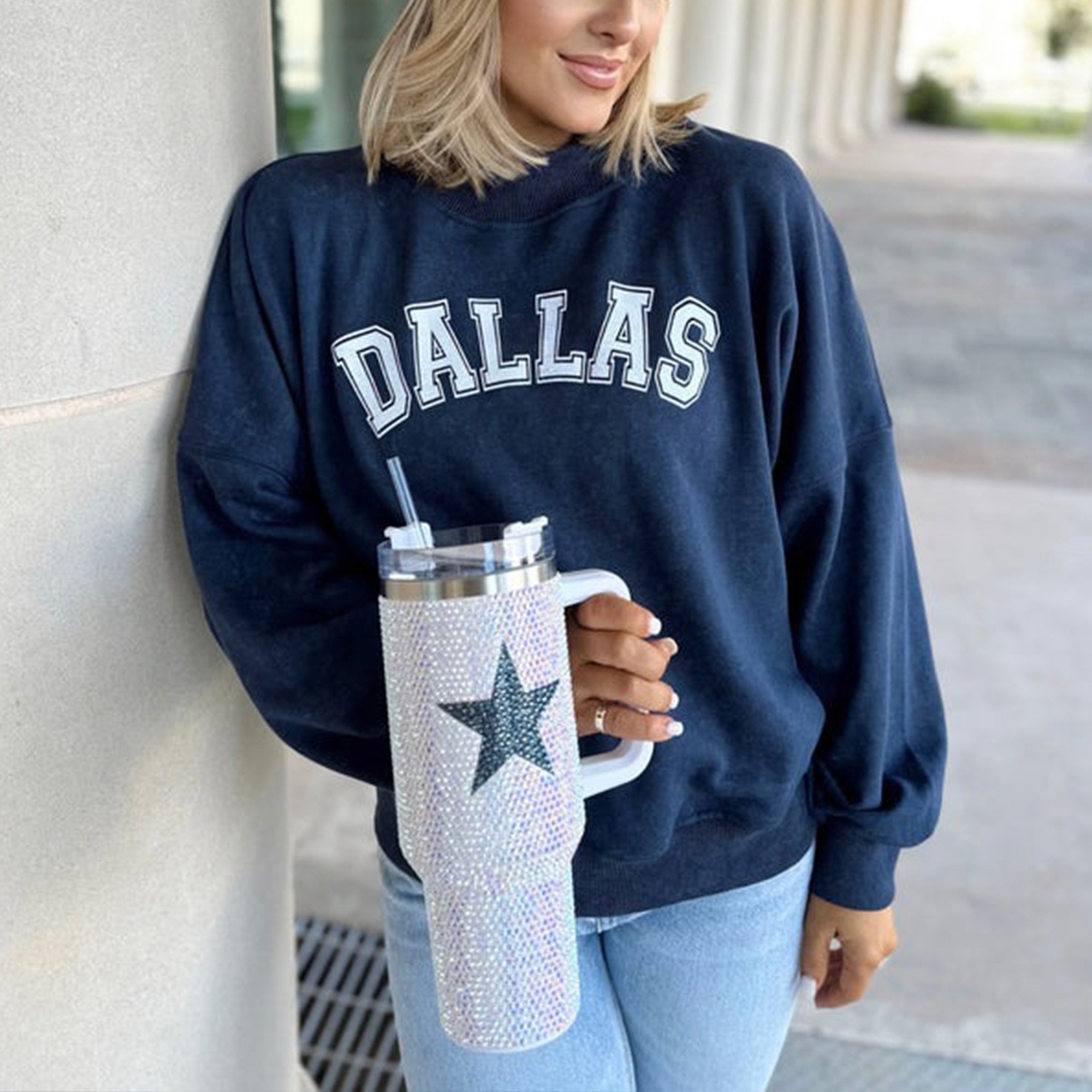 Rhinestone Bling Dallas Cowboys NFL Custom Stanley Cup 40 oz 30 oz Tumbler With Handle